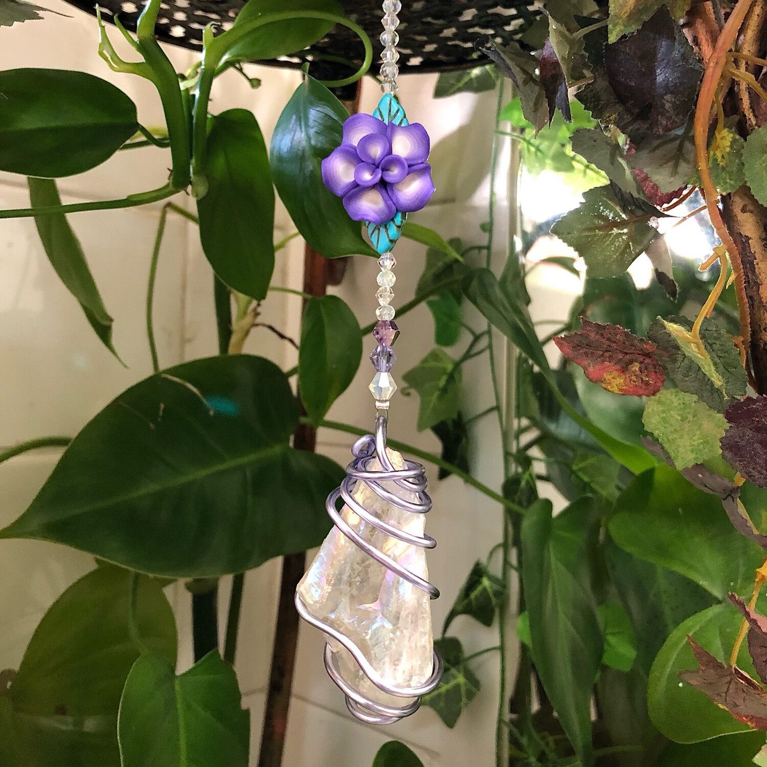 ANGEL AURA QUARTZ - Hanging Crystal