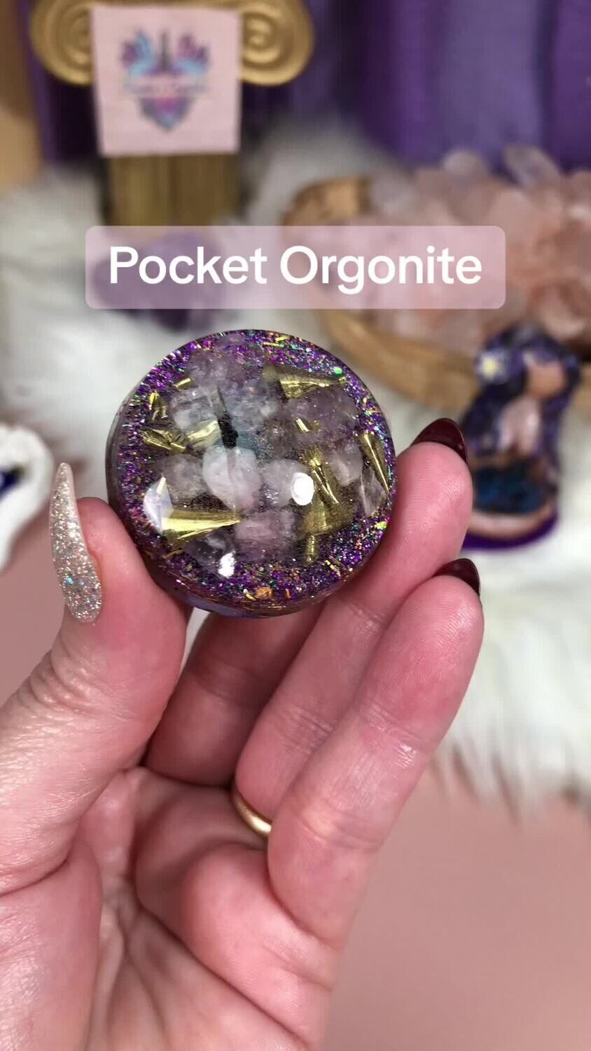 POCKET ORGONITE - Energy Filter - Raw Pink Kunzite