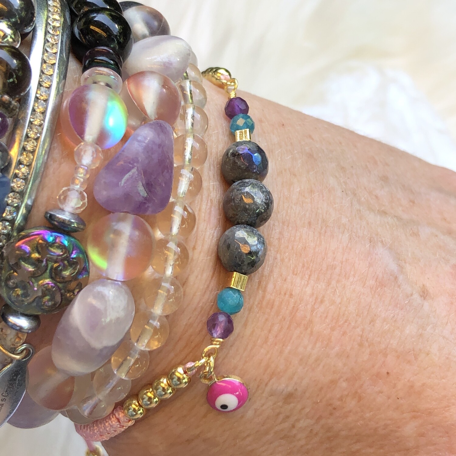 PERSONAL POWER - Gemstone Adjustable Pink Bracelet