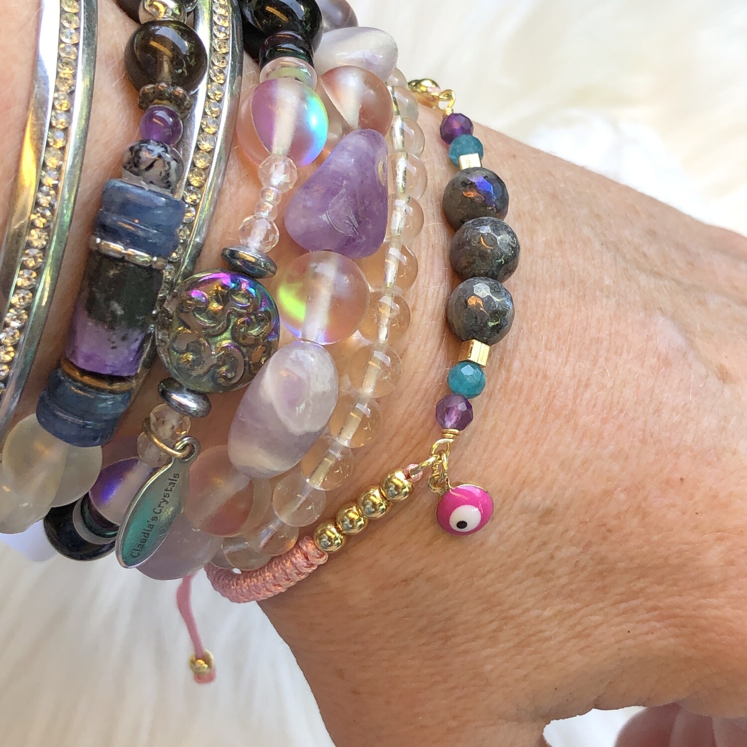 PERSONAL POWER - Gemstone Adjustable Pink Bracelet