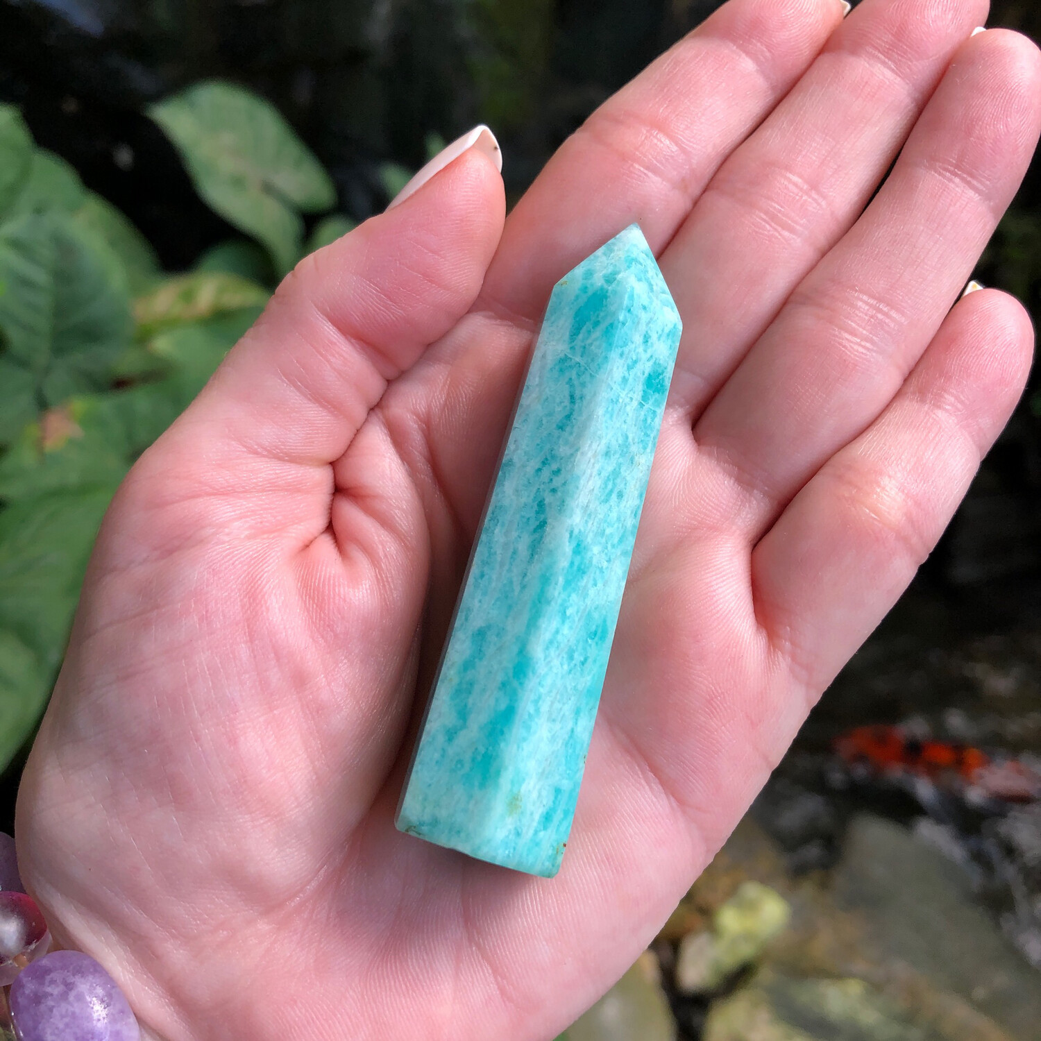 RUSSIAN AMAZONITE - TOWER - 7.5cm -  Hope, Self-truth, Communication