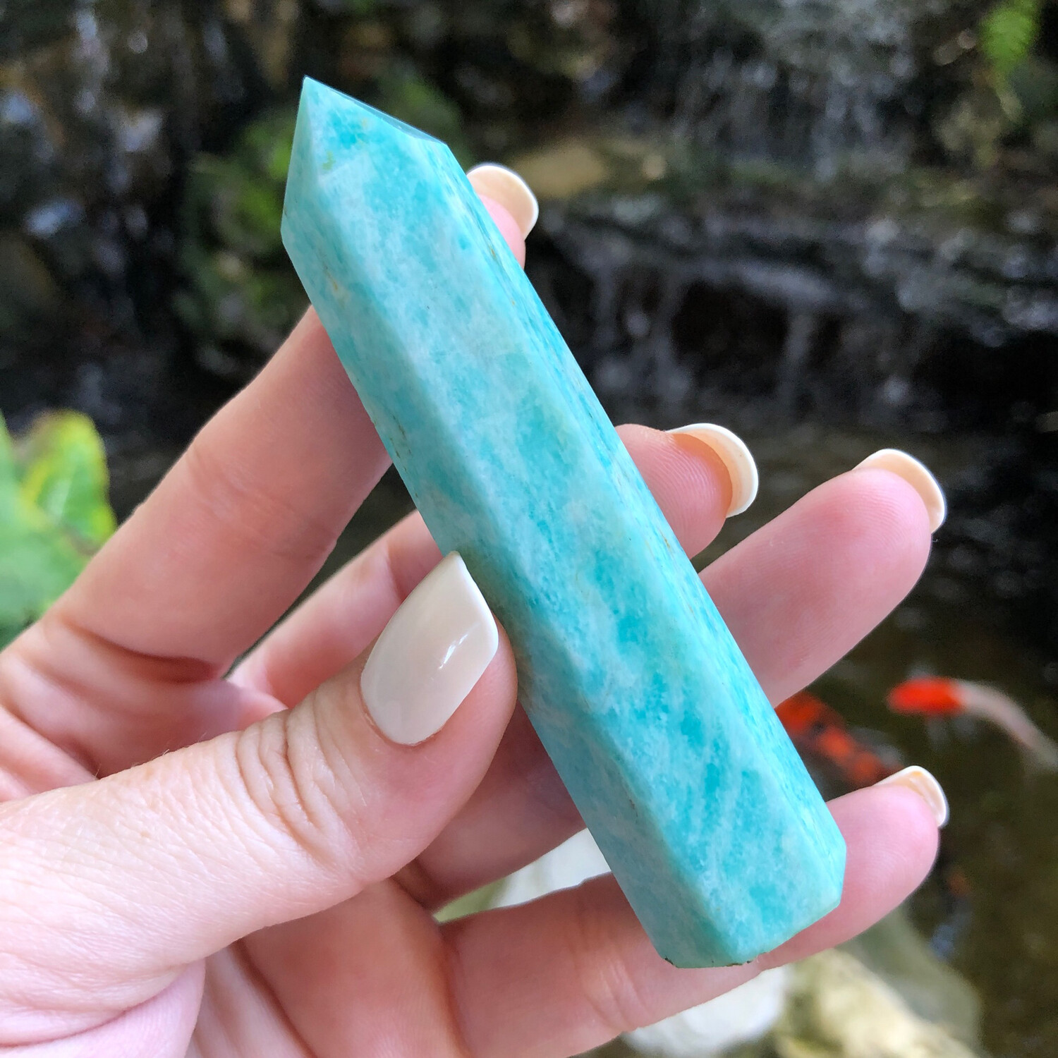 RUSSIAN AMAZONITE - TOWER - 8.5cm - Hope, Self-truth, Communication