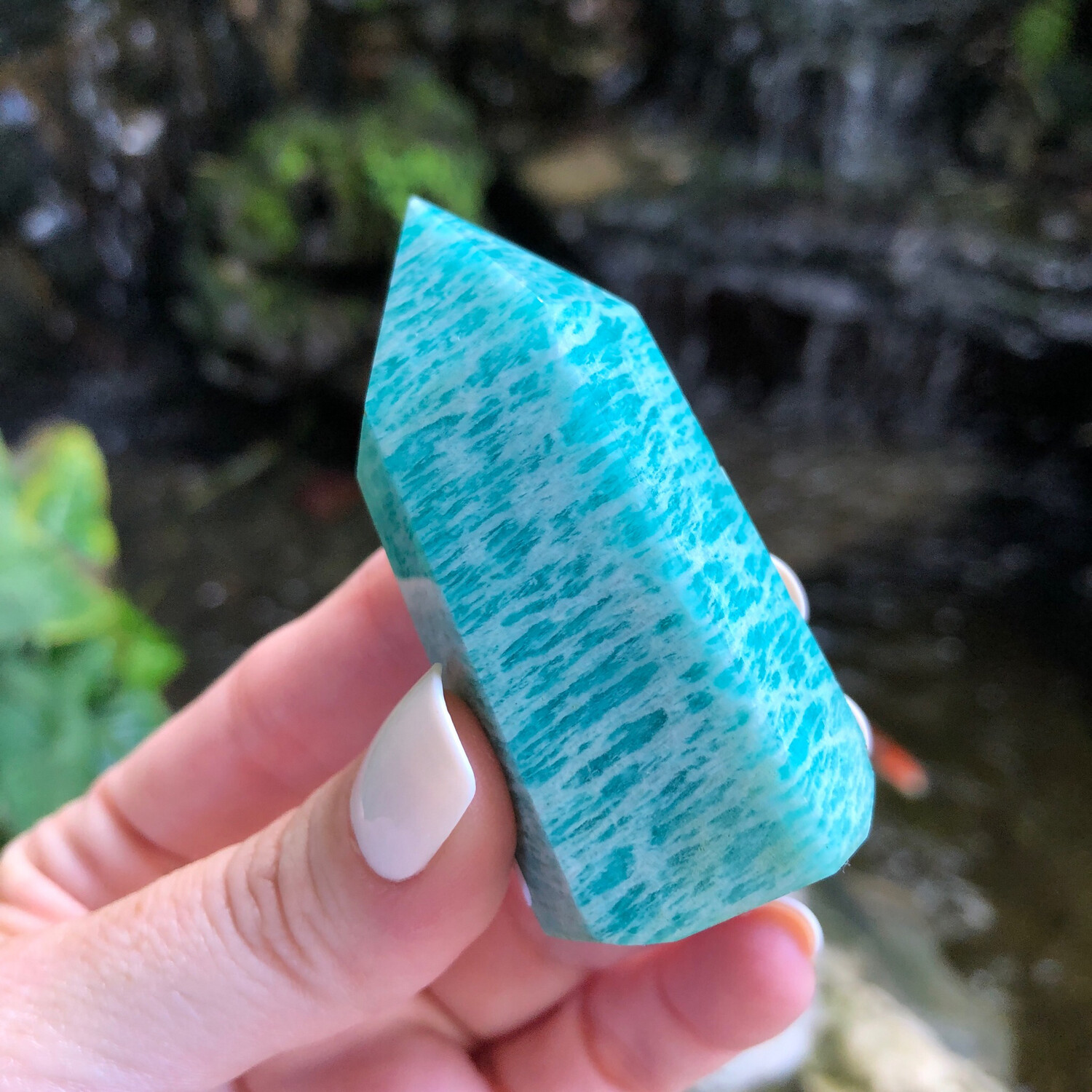 RUSSIAN AMAZONITE - TOWER - 6cm - Hope, Self-truth, Communication