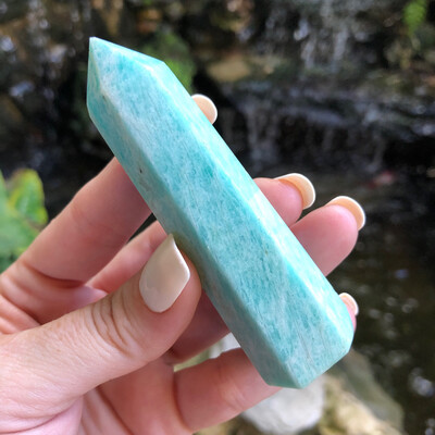 RUSSIAN AMAZONITE - TOWER - 8.3cm -  Hope, Self-truth, Communication