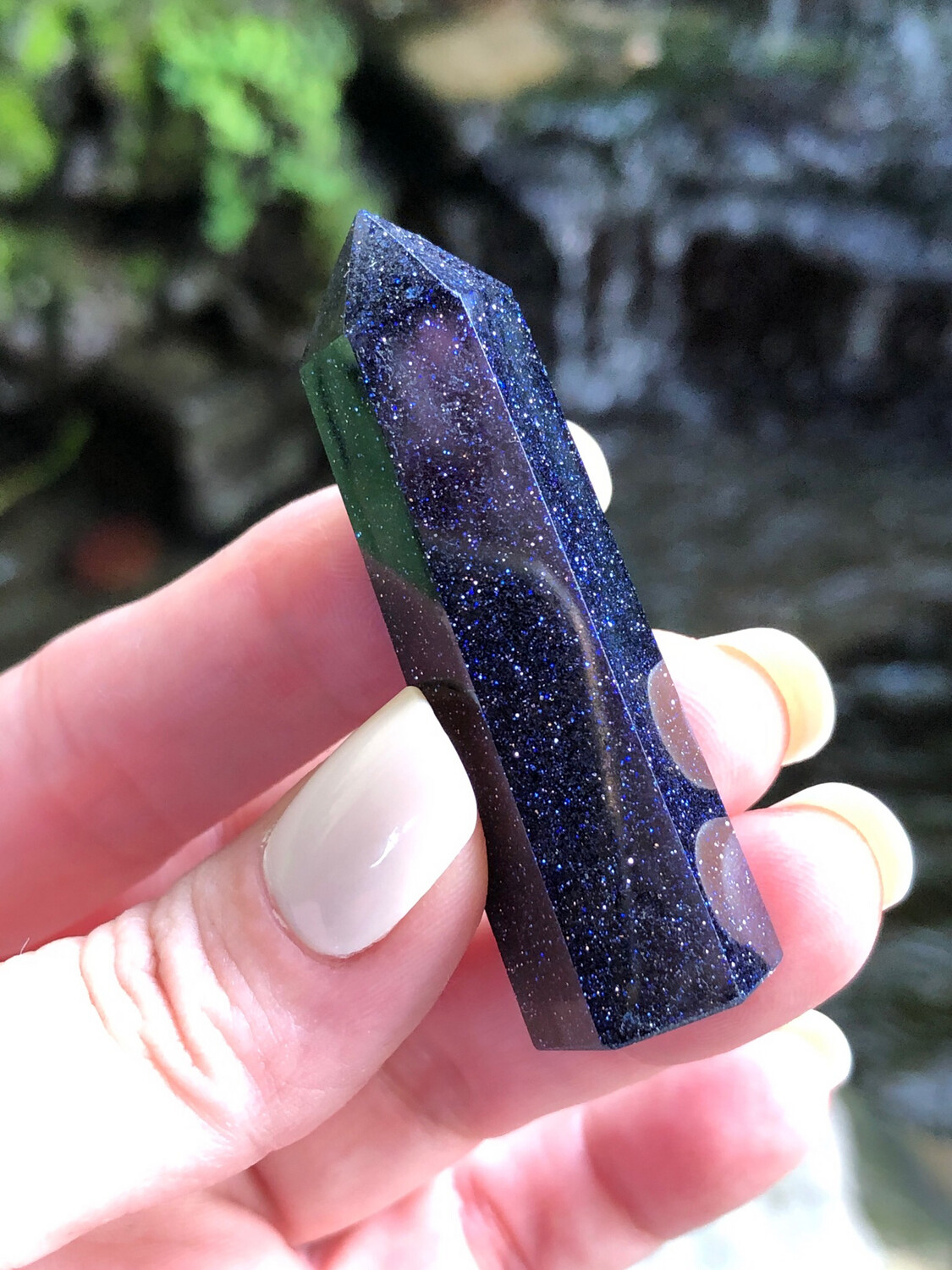 BLUE GOLDSTONE - TOWER - 5.5cm - Positivity, Uplifting, Ambition