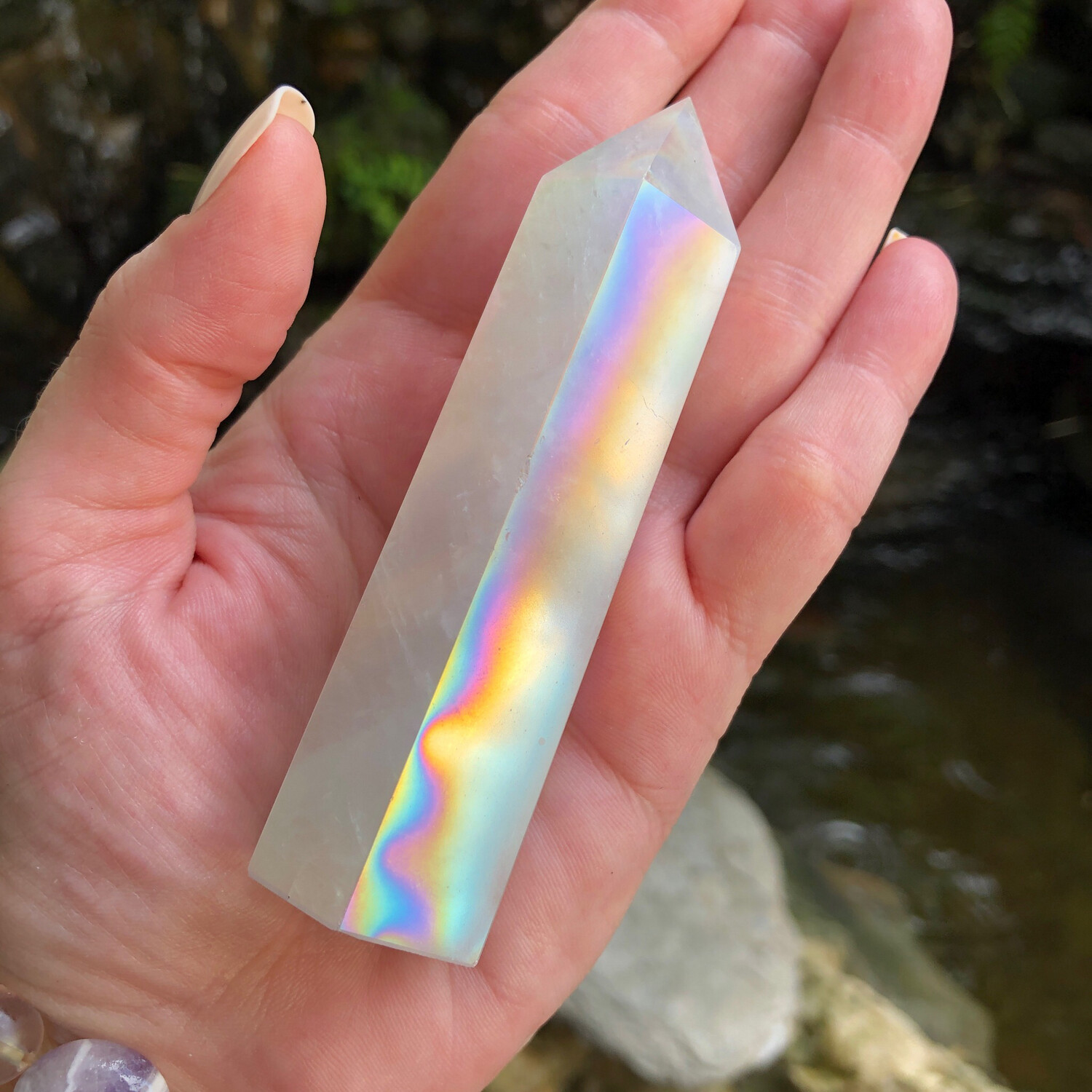 ANGEL AURA ROSE QUARTZ - TOWER -10cm - Love, Comforting, Angelic Connection