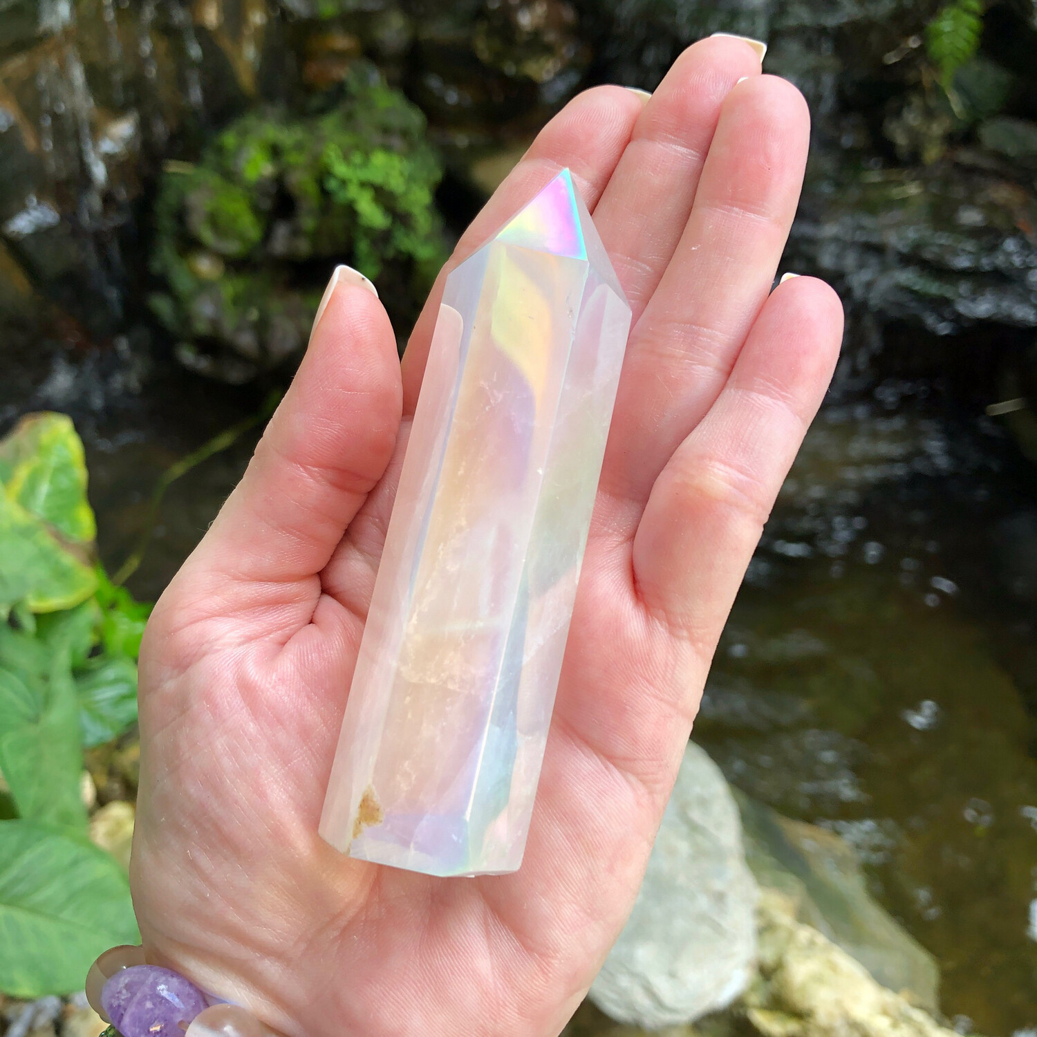 ANGEL AURA ROSE QUARTZ - TOWER -10cm - Love, Comforting, Angelic Connection