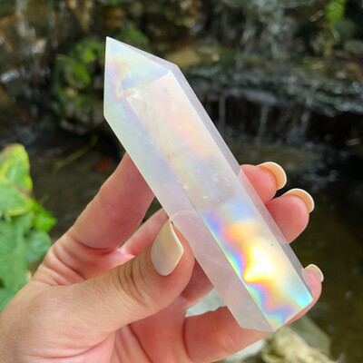ANGEL AURA ROSE QUARTZ - TOWER -10cm - Love, Comforting, Angelic Connection