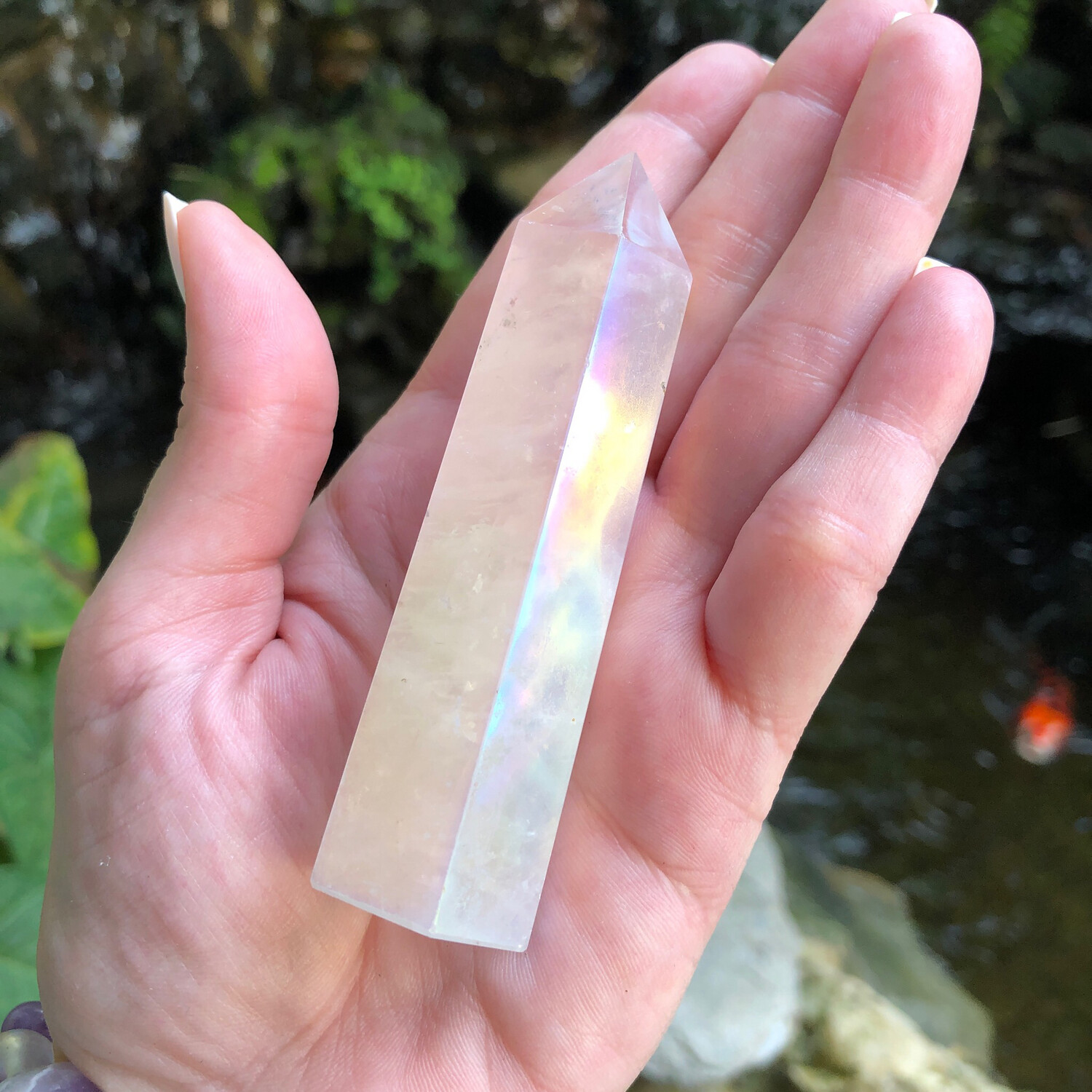 ANGEL AURA ROSE QUARTZ - TOWER -10cm - Love, Comforting, Angelic Connection