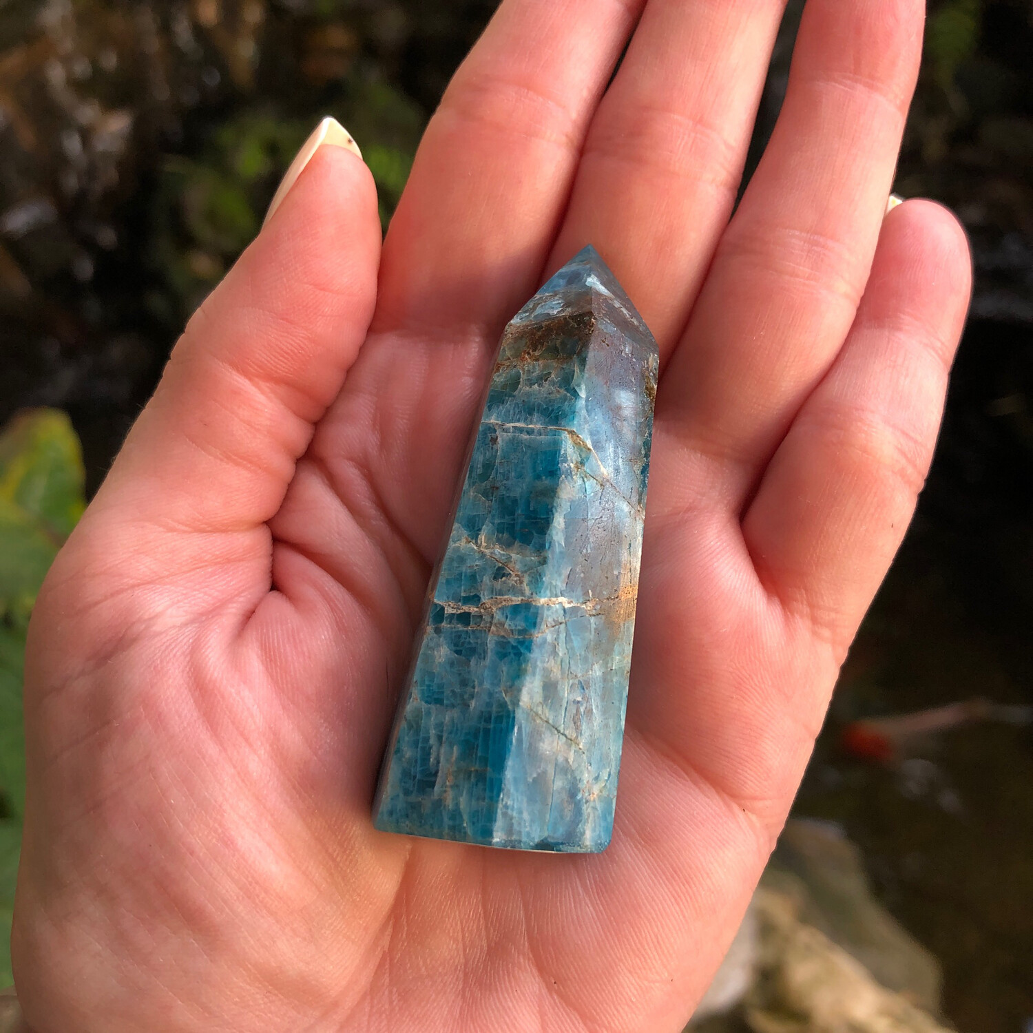 BLUE APATITE - TOWER - 6.3cm - Creativity, Ambition,  Manifestation