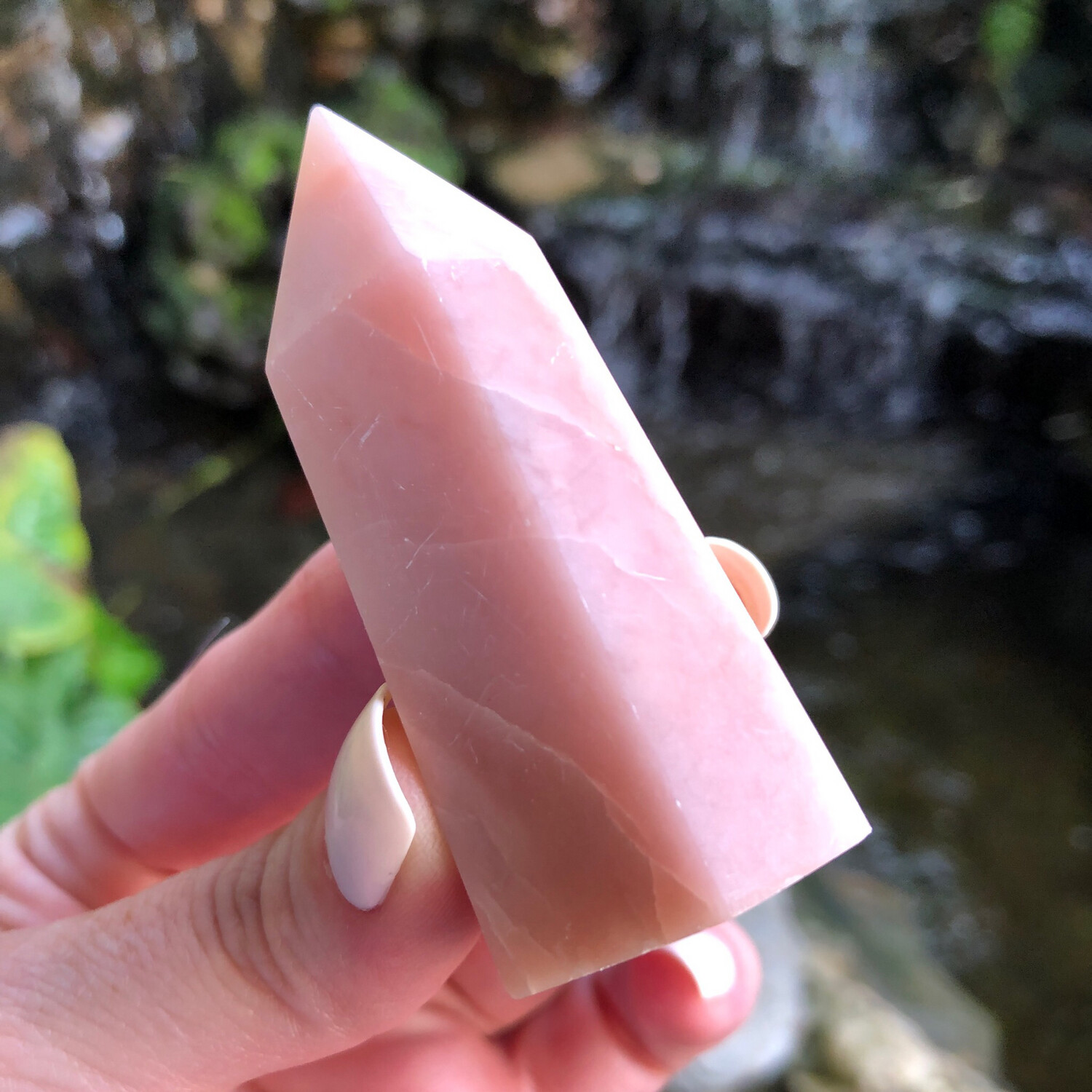 PINK OPAL - TOWER - 6.5cm -  Love, Peace, Hope