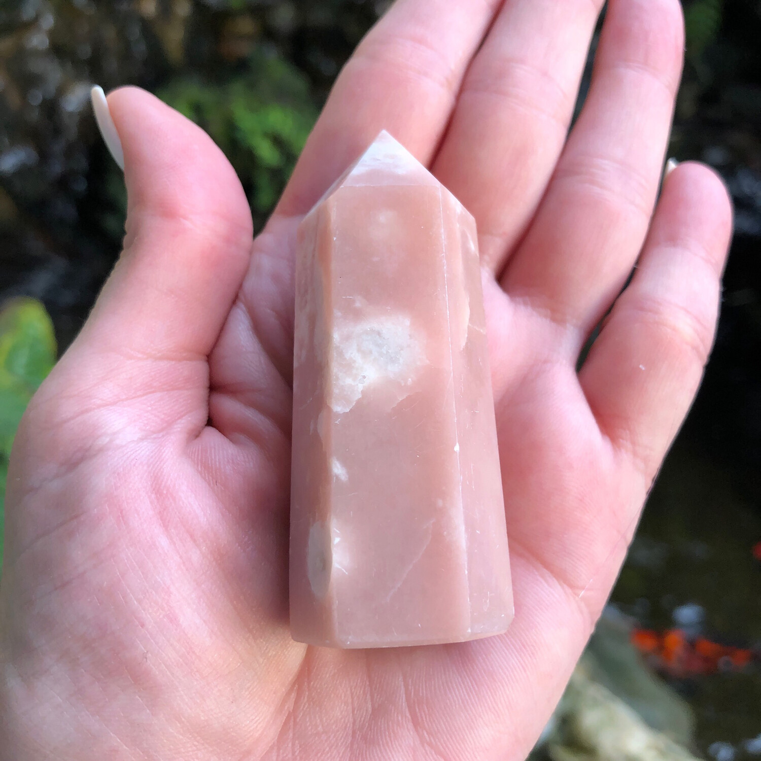 PINK OPAL - TOWER - 7cm -  Love, Peace, Hope