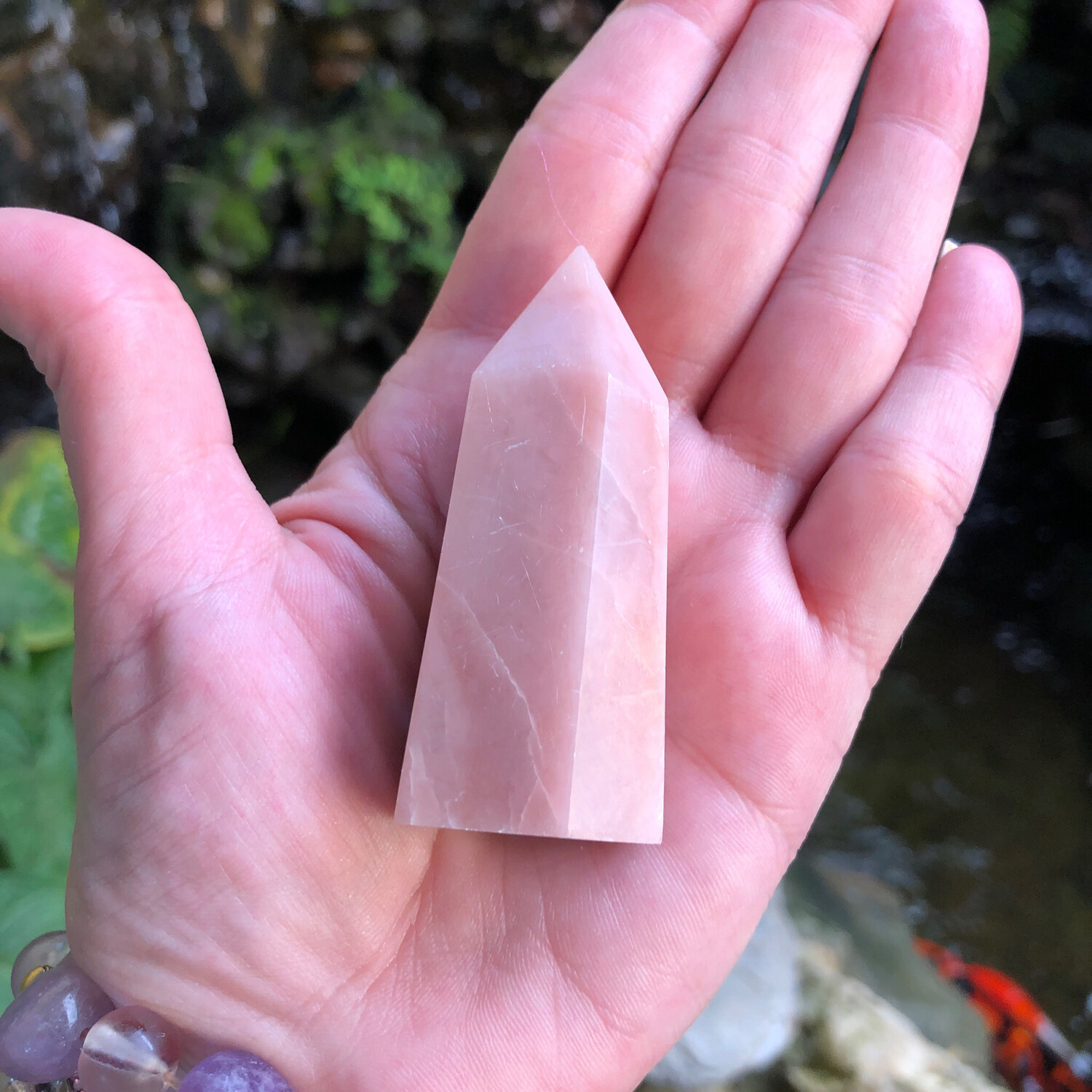PINK OPAL - TOWER - 6.5cm -  Love, Peace, Hope