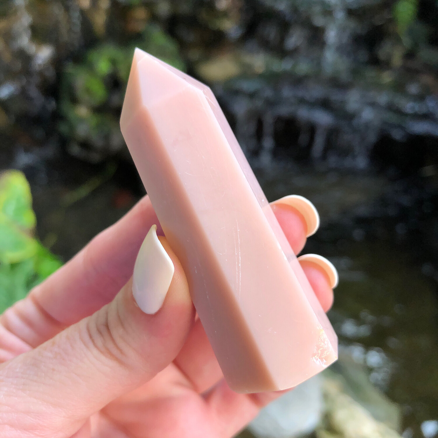 PINK OPAL - TOWER - 7cm -  Love, Peace, Hope