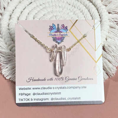 CLEAR QUARTZ - Gold Plated - Gemstone Crystal Therapy Choker Necklace