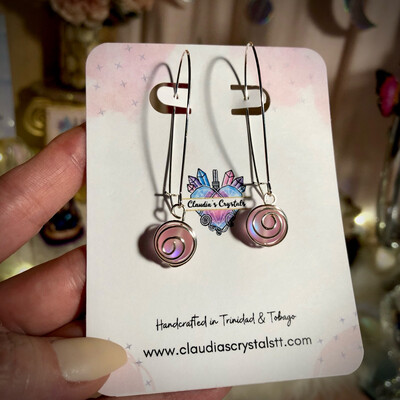 Fantasy Earrings – Silver Plated – Reflective Mermaid Glass