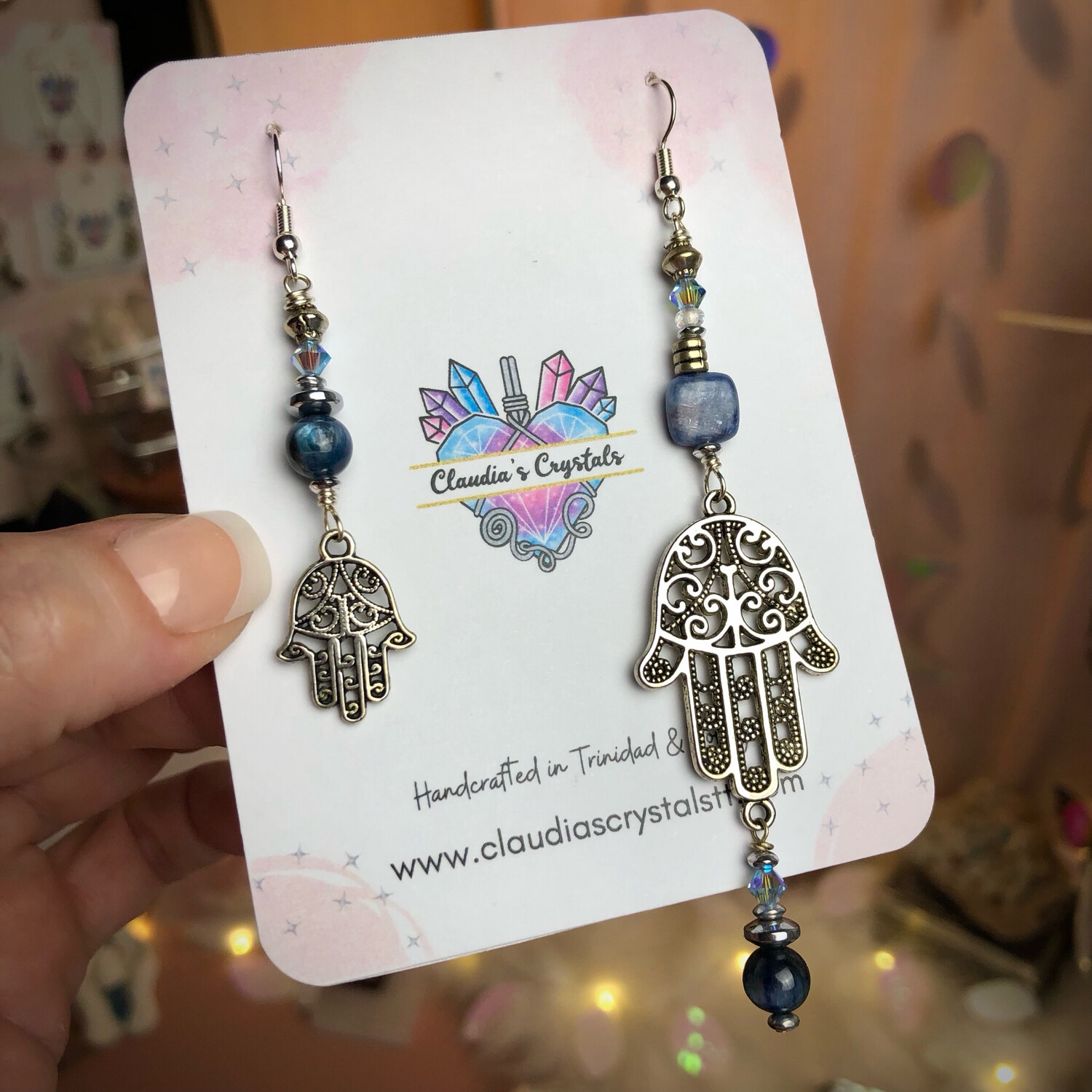 Gemstone Earrings - BLUE KYANITE - Silver Plated