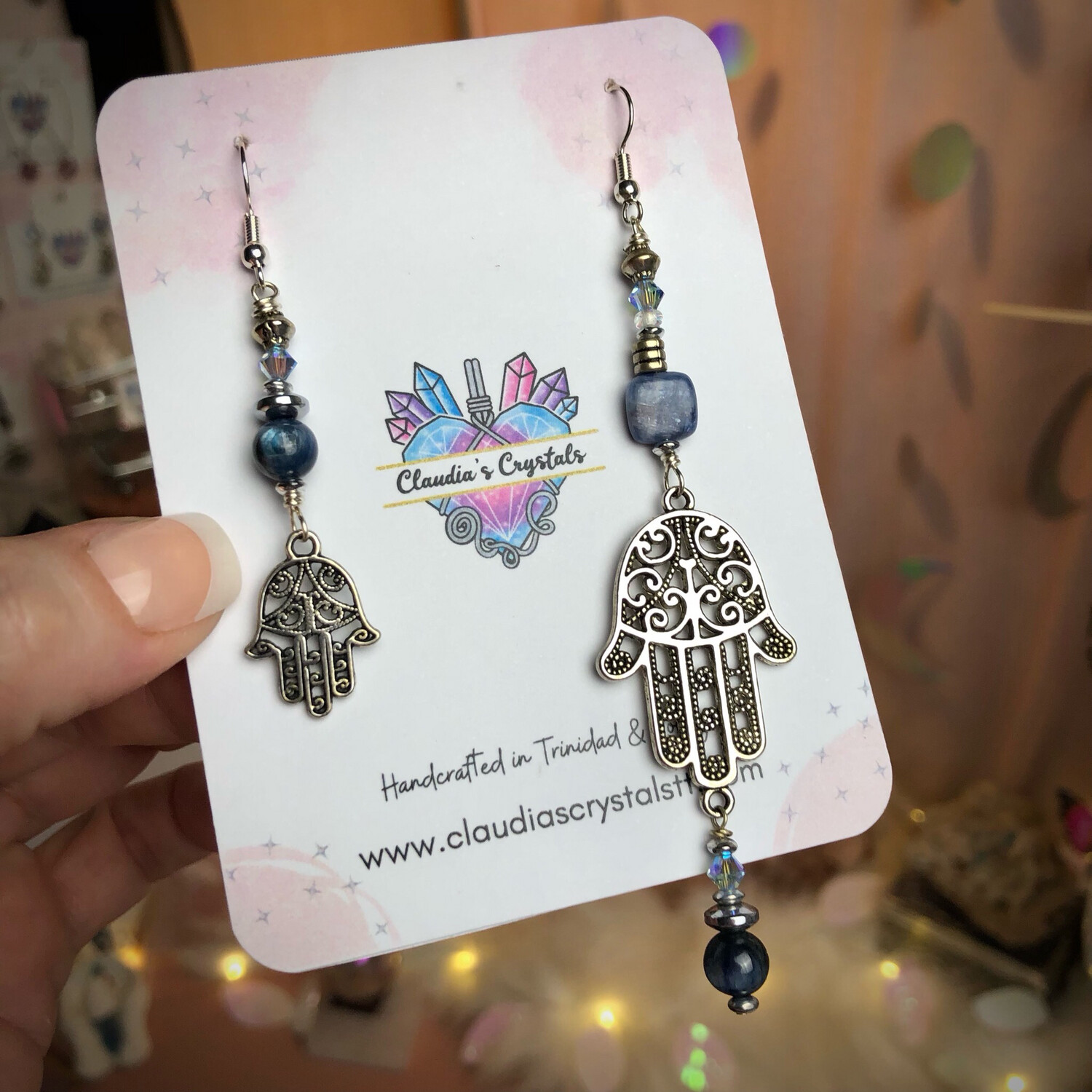 Gemstone Earrings - BLUE KYANITE - Silver Plated