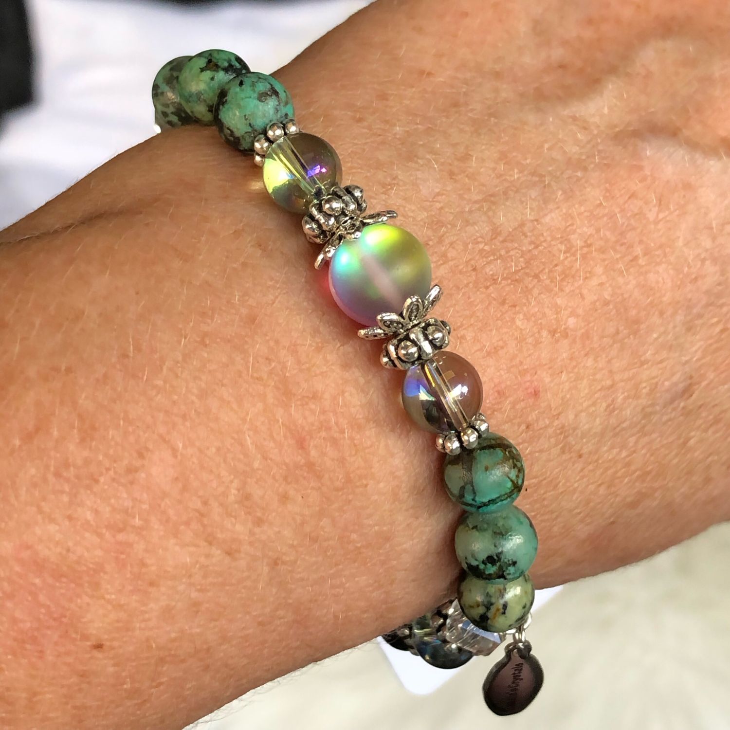 AFRICAN TURQUOISE - Stretch - Gemstone Crystal Therapy Bracelet