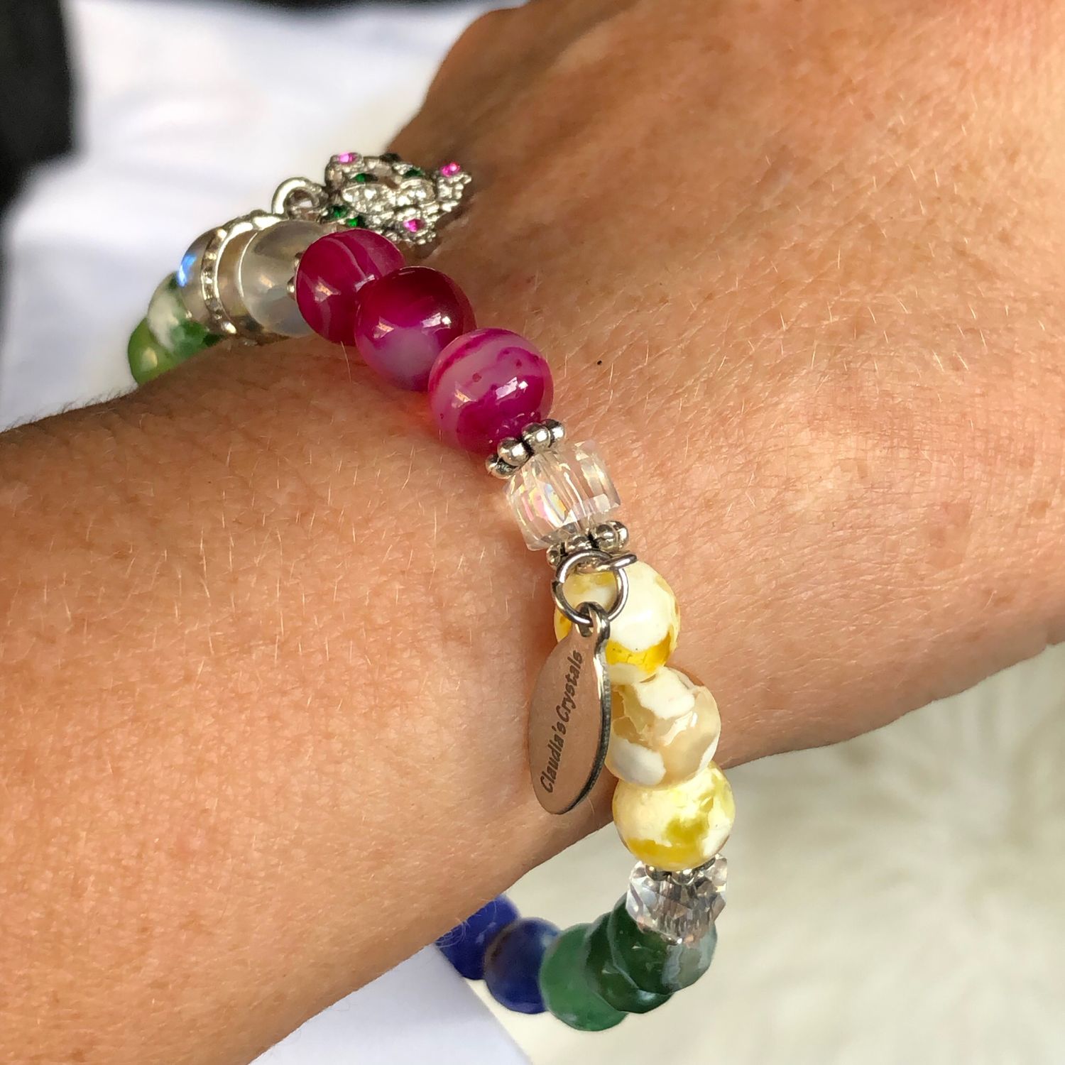 AGATE (dyed) - Gemstone Stretch Bracelet