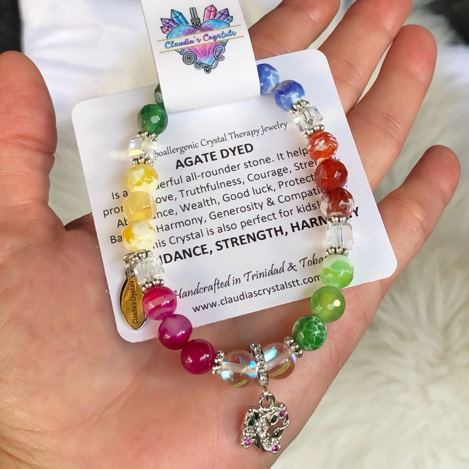 AGATE (dyed) - Gemstone Stretch Bracelet