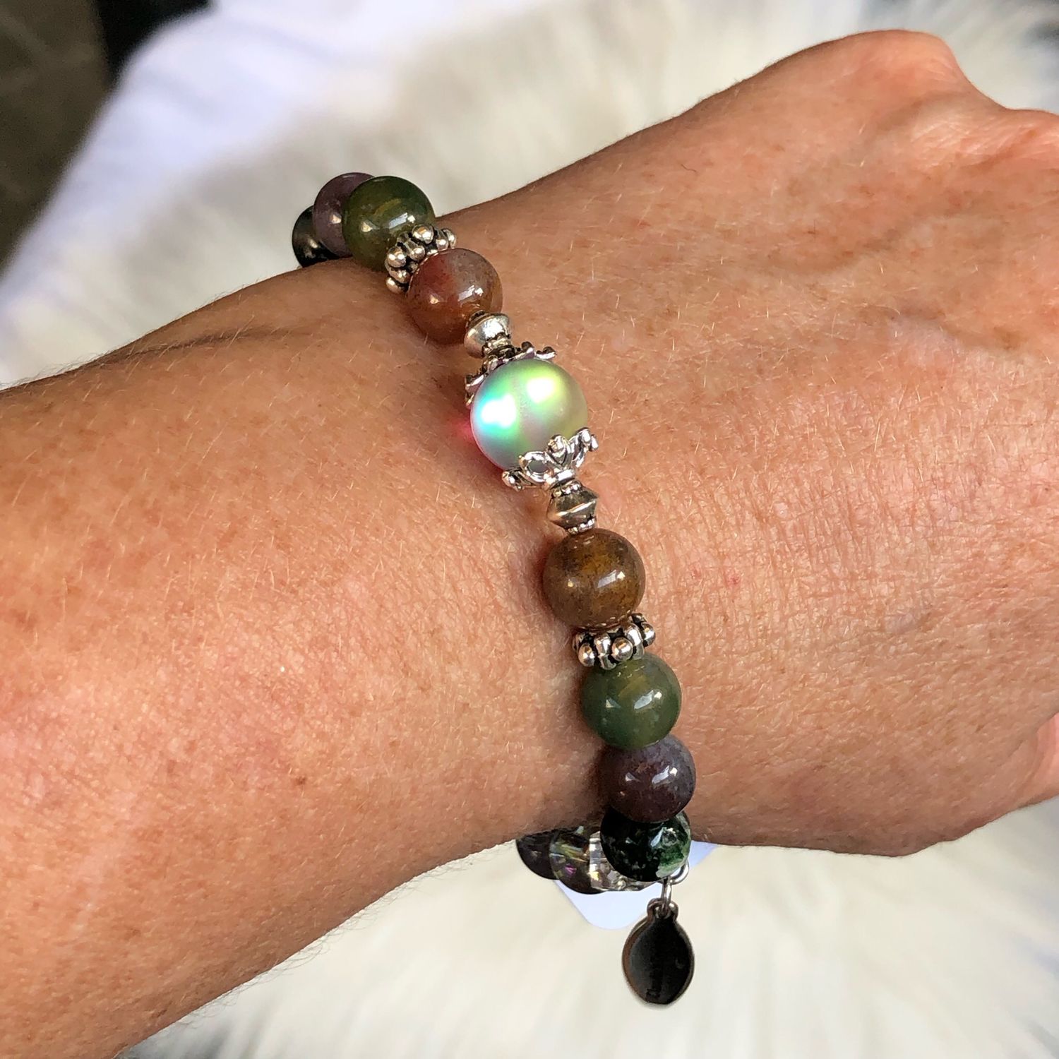 INDIAN AGATE - Gemstone Stretch Bracelet