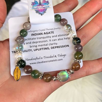 INDIAN AGATE - Gemstone Stretch Bracelet