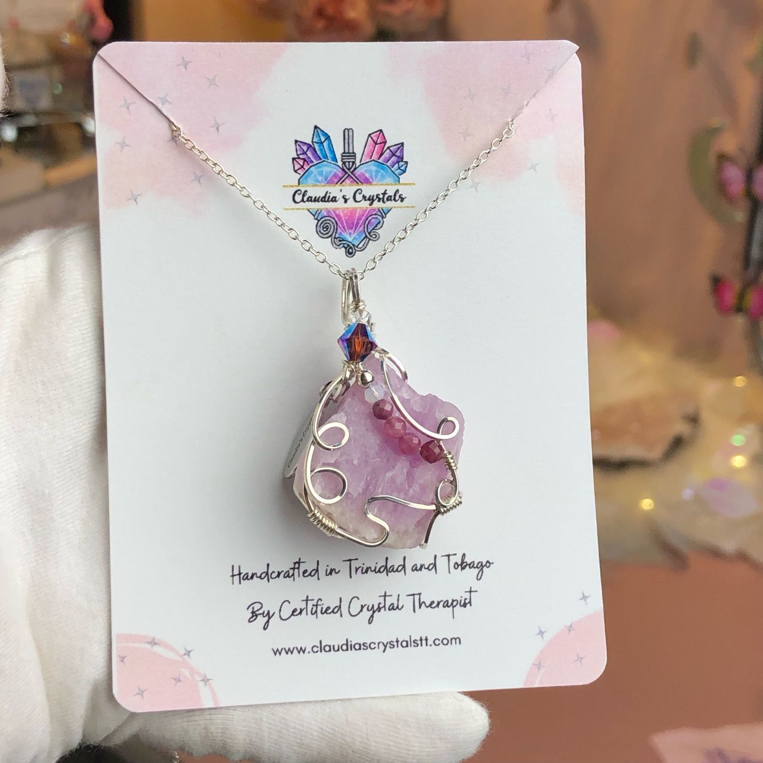 Gemstone Pendant - PINK KUNZITE