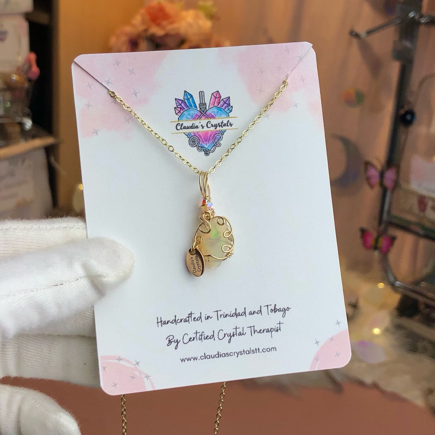 RAW ETHIOPIAN FIRE OPAL - 14k Gold Filled - Gemstone Crystal Therapy Pendant