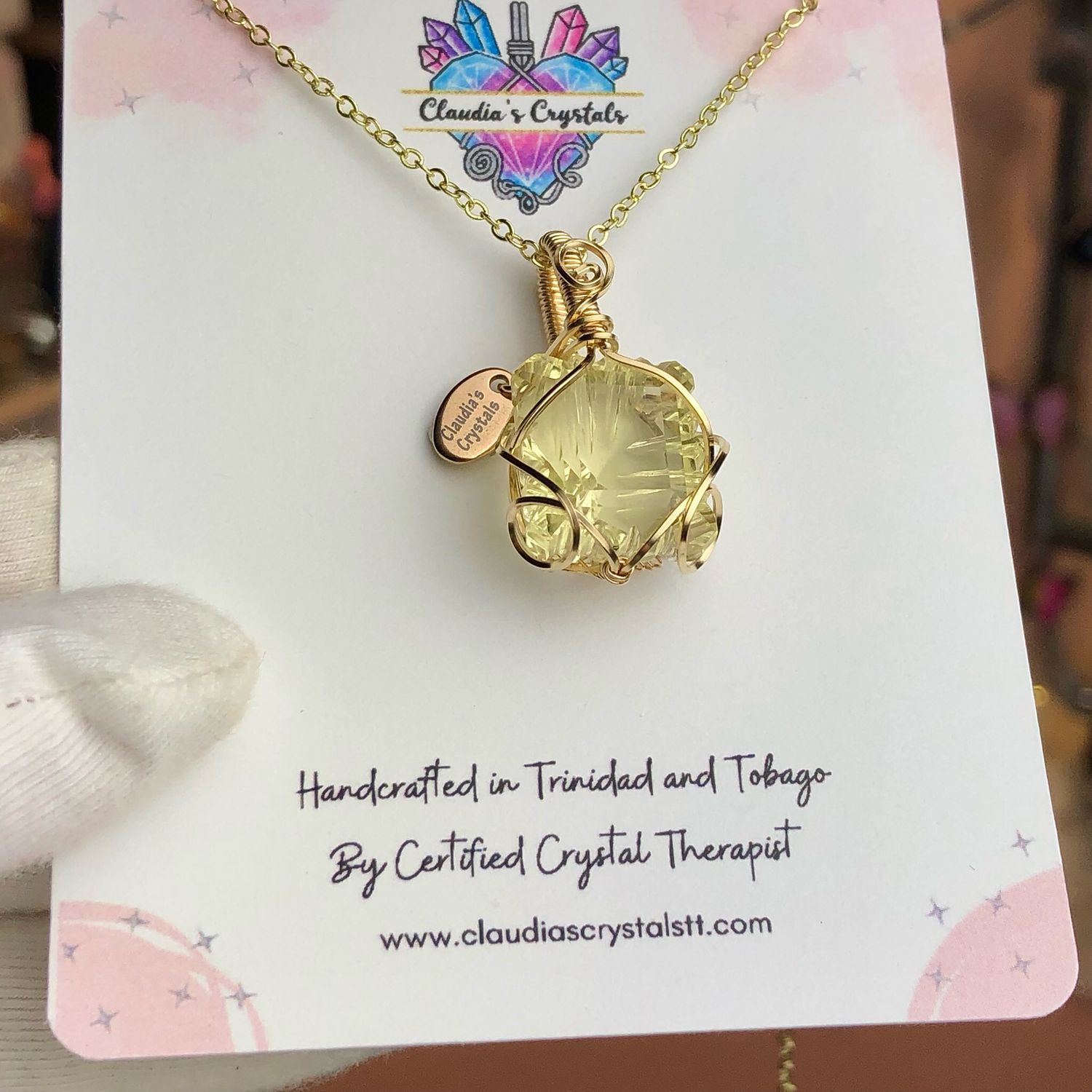 LEMON QUARTZ - Gem Quality - 14k Gold Filled - Crystal Therapy Pendant