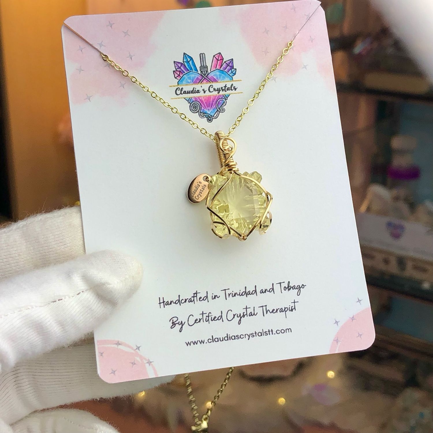 LEMON QUARTZ - Gem Quality - 14k Gold Filled - Crystal Therapy Pendant