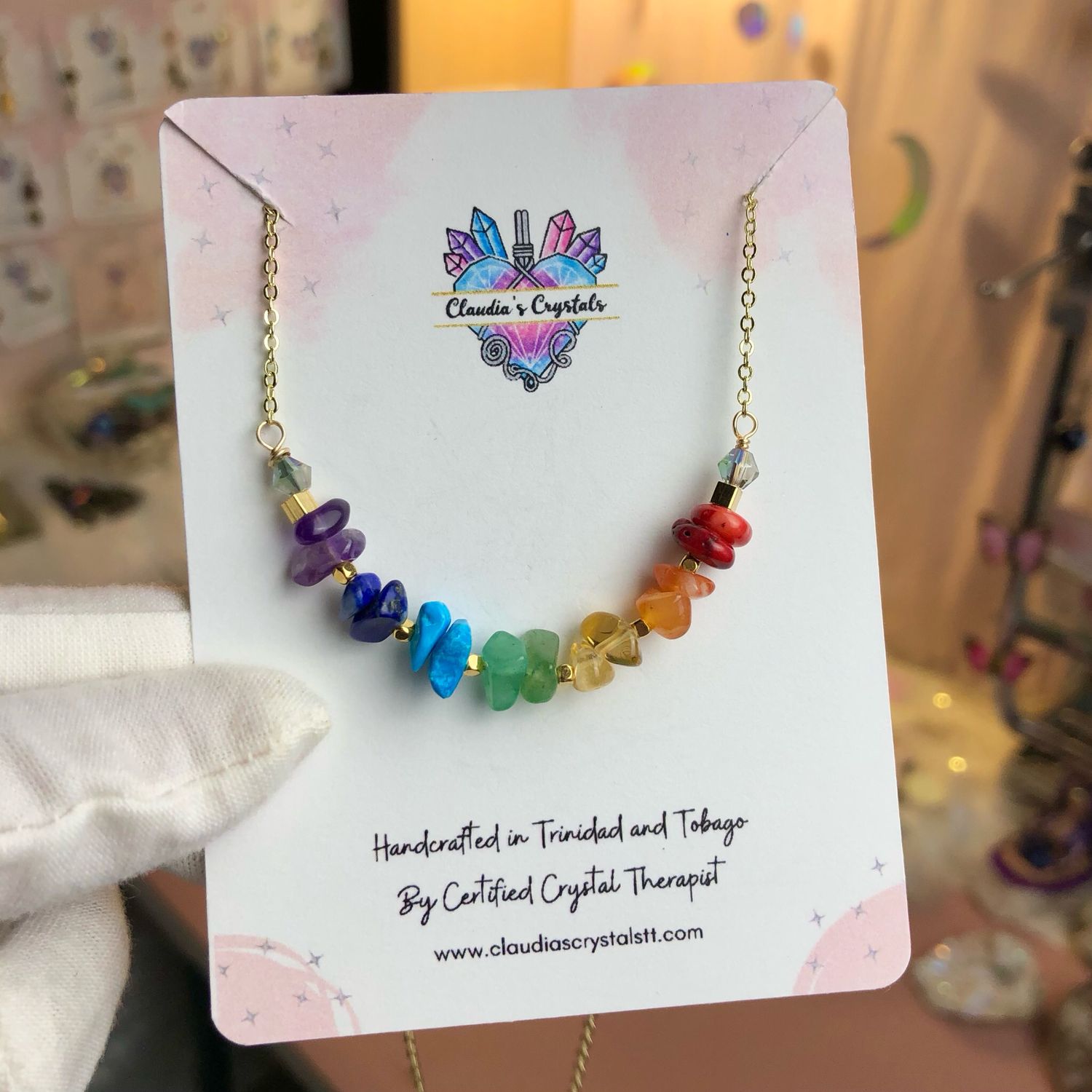 CHAKRA BALANCING - Gold Plated - Crystal Therapy Choker Necklace