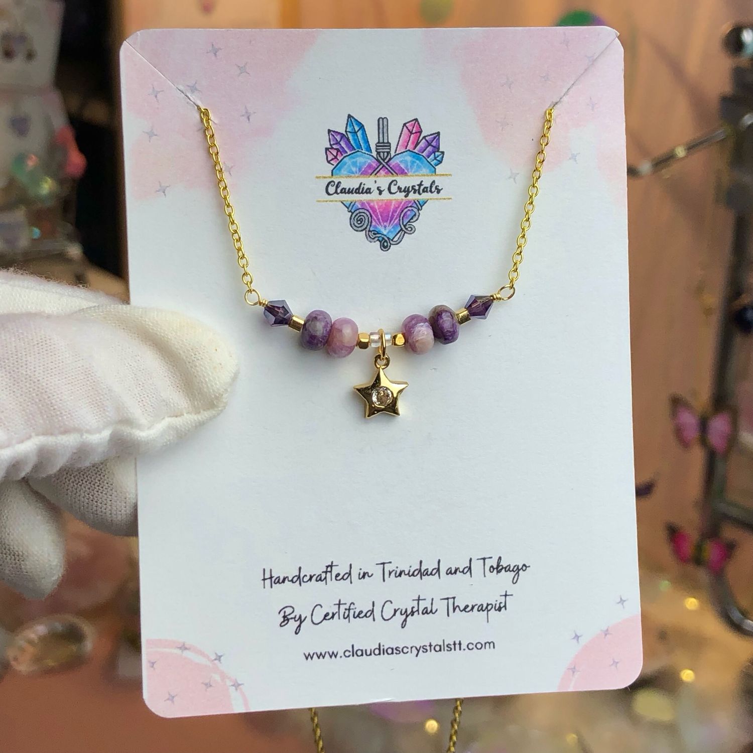 CHAROITE - Gold Plated - Crystal Therapy Choker Necklace