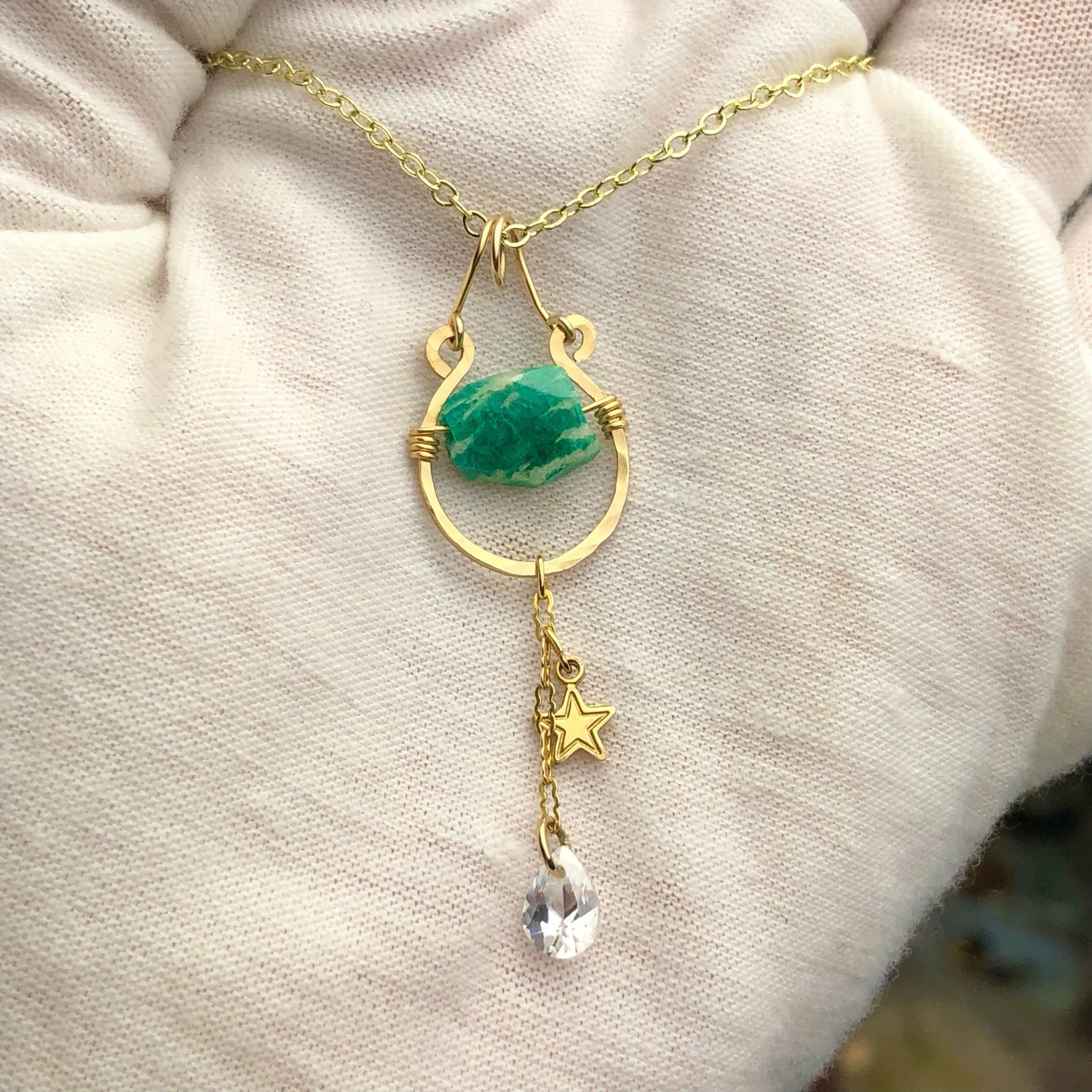 AMAZONITE (Russian) - 14k Gold Filled - Gemstone Crystal Therapy Pendant