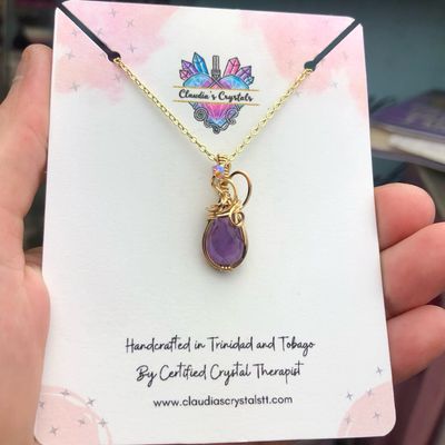 AMETHYST - 14k Gold Filled - Gemstone Crystal Therapy Pendant