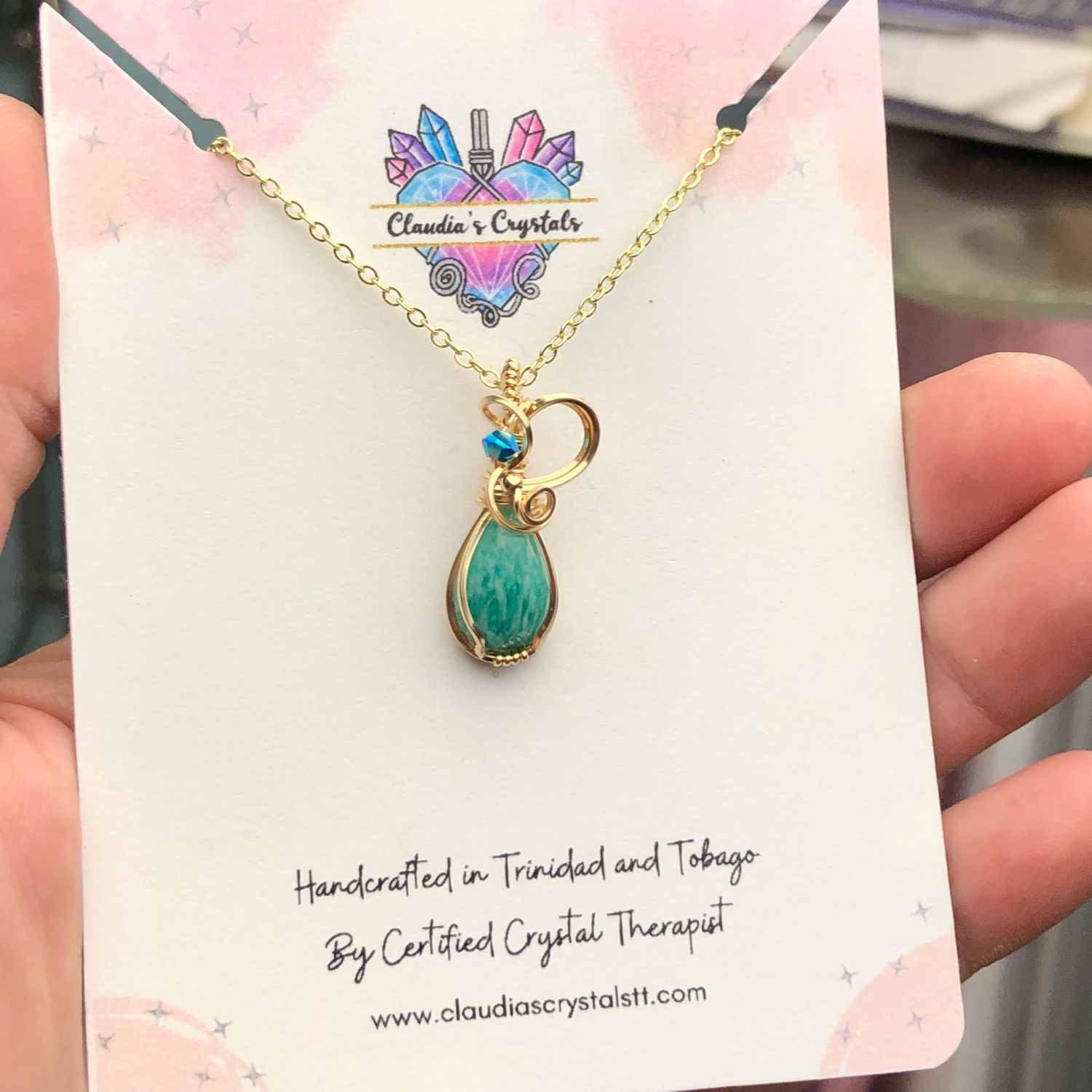 AMAZONITE (Russian) - 14k Gold Filled - Gemstone Crystal Therapy Pendant