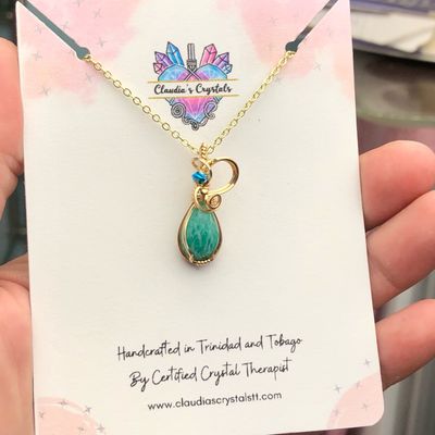 AMAZONITE (Russian) - 14k Gold Filled - Gemstone Crystal Therapy Pendant