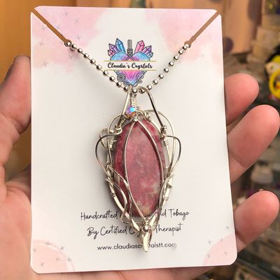 THULITE - Sterling Silver - Gemstone Crystal Therapy Pendant