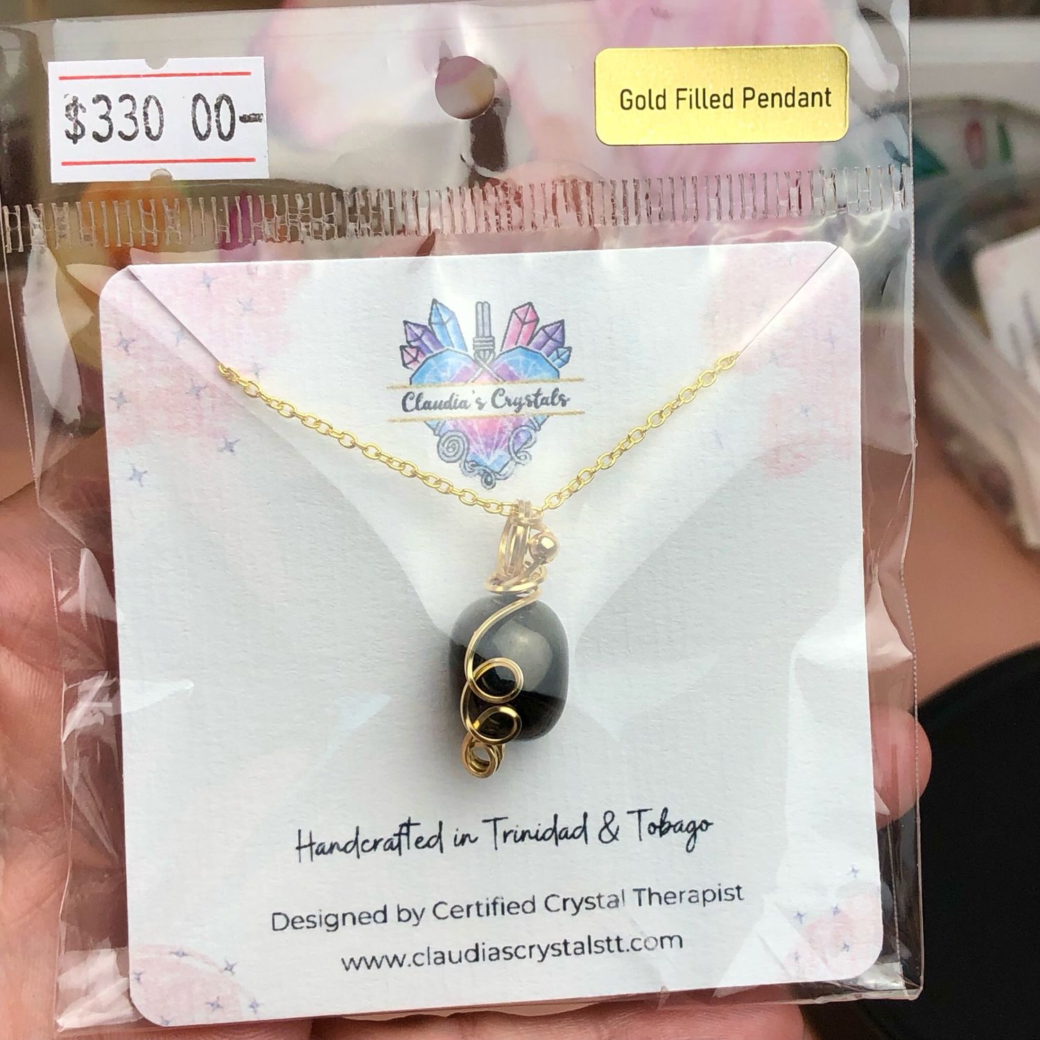 JET LIGNITE - 14k Gold Filled - Gemstone Crystal Therapy Pendant
