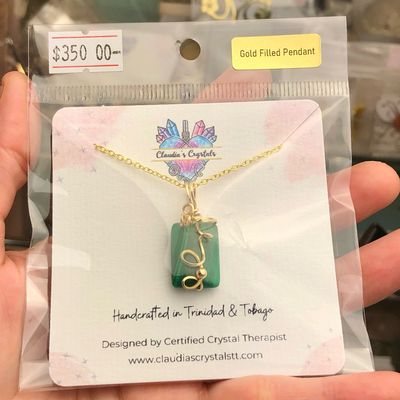 MALACHITE - 14k Gold Filled - Gemstone Crystal Therapy Pendant