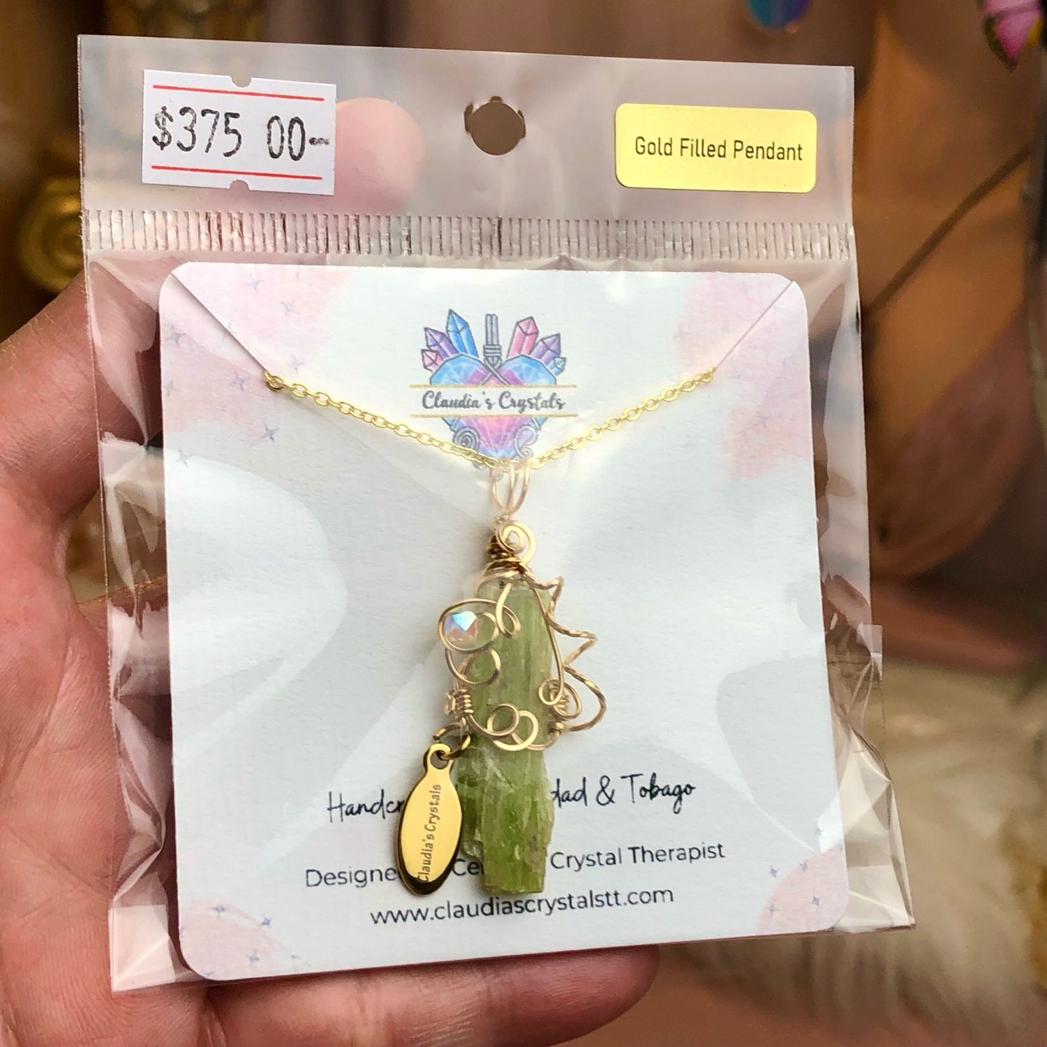 GREEN KYANITE SHARD - 14k Gold Filled - Gemstone Crystal Therapy Pendant