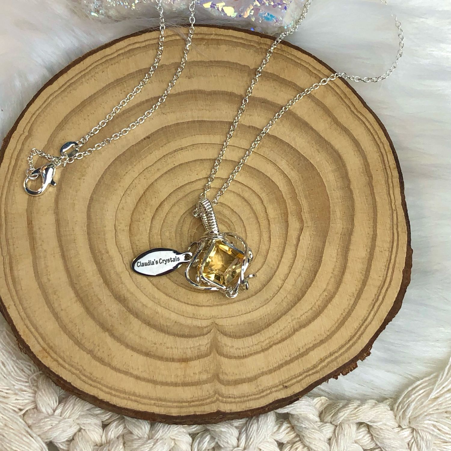 GEM QUALITY CITRINE - Origin: Africa - Gemstone Crystal Therapy Pendant - Sterling Silver
