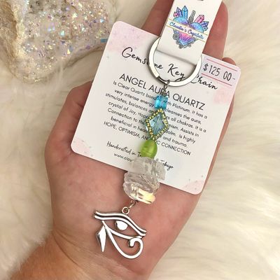 ANGEL AURA QUARTZ - Gemstone Keychain