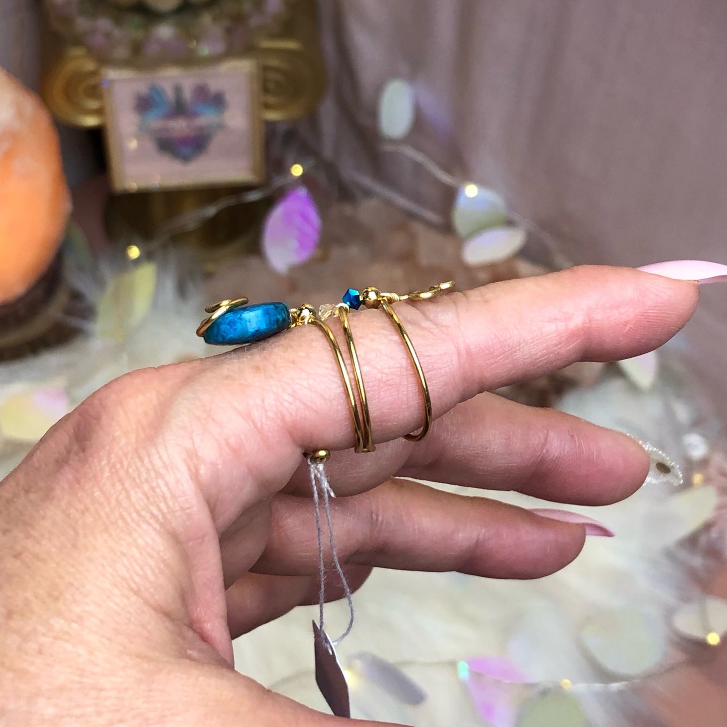 BLUE CRAZY LACE AGATE - Gemstone Adjustable Ring