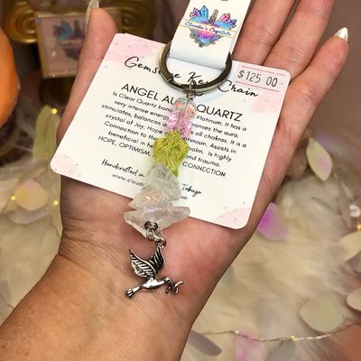 ANGEL AURA QUARTZ - Gemstone Key Chain