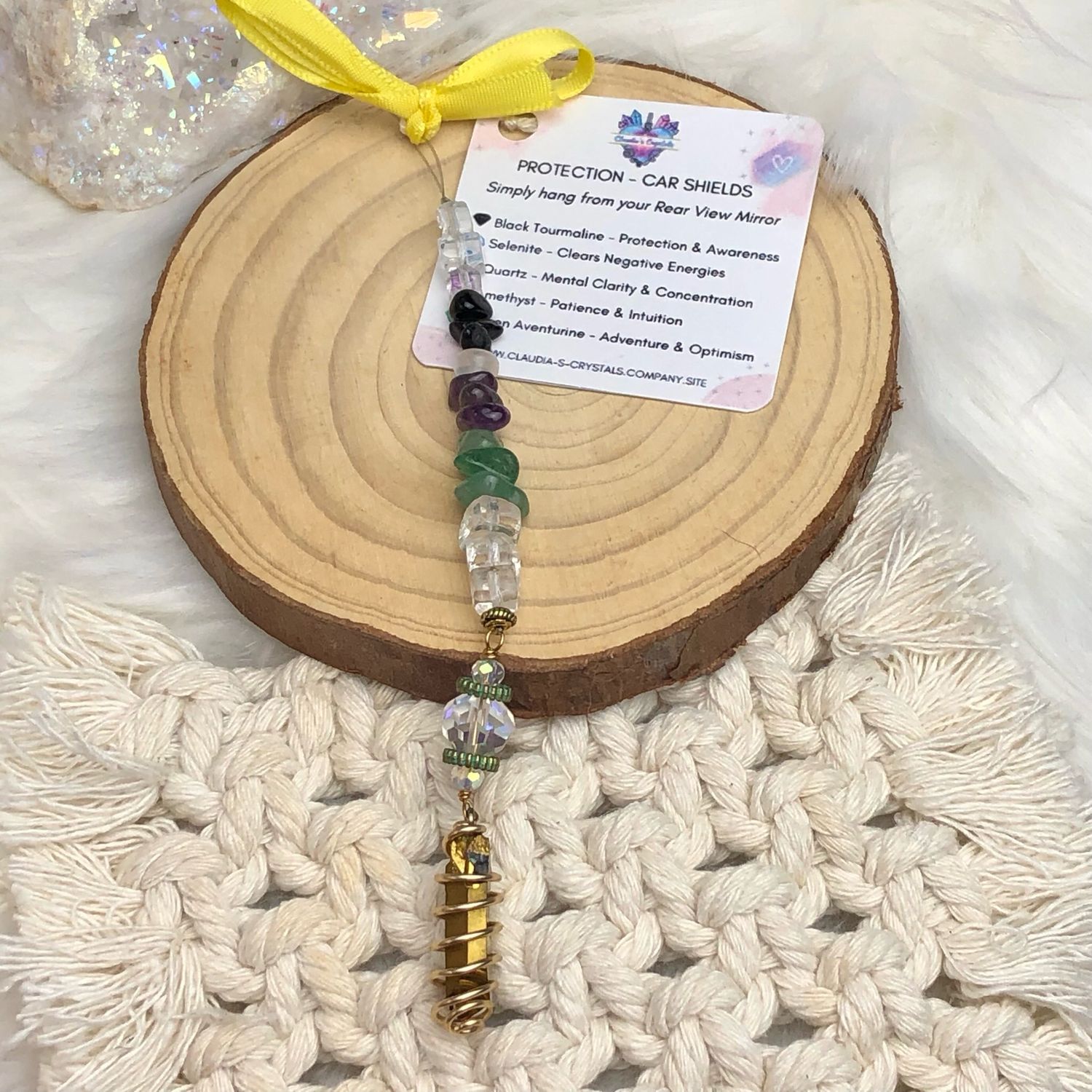 GOLD AURA QUARTZ POINT - Car Shield