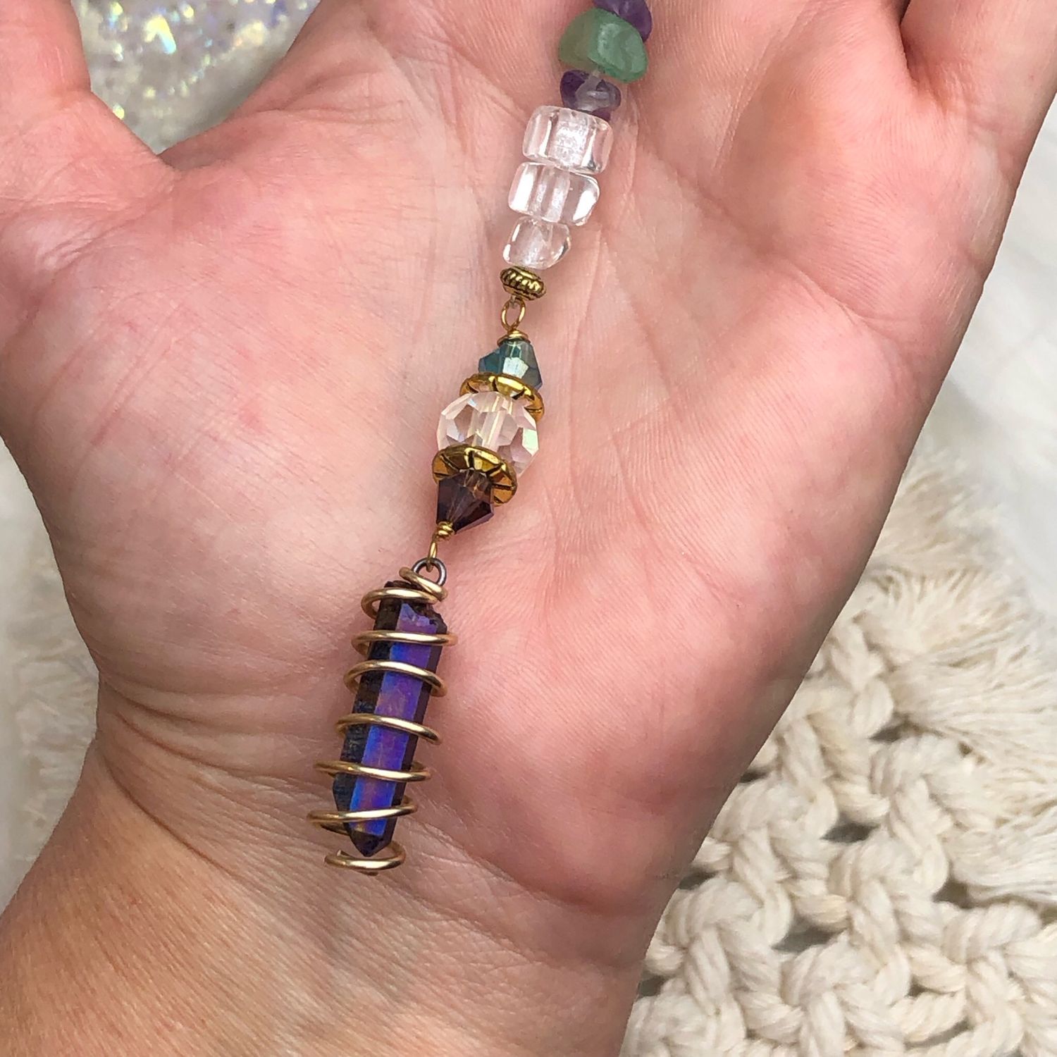 RAINBOW AURA QUARTZ POINT - Car Shield
