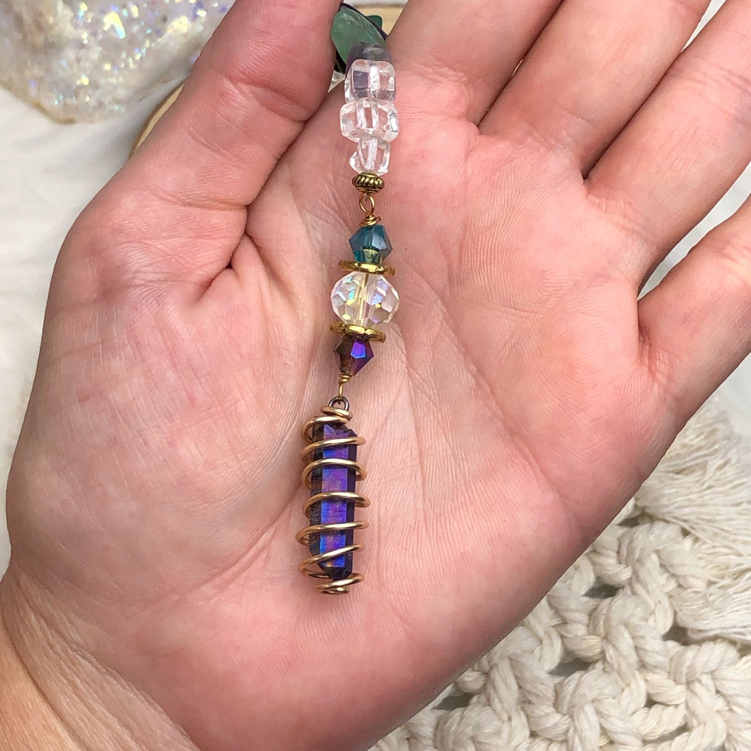 RAINBOW AURA QUARTZ POINT - Car Shield
