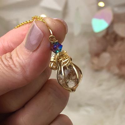 GARDEN QUARTZ SPHERE - 14k Gold Filled - Gemstone Crystal Therapy Pendant