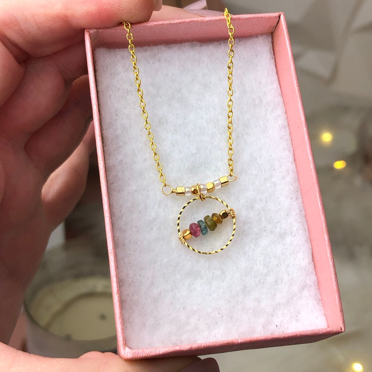 MIXED WATERMELON TOURMALINE - Gemstone Necklace